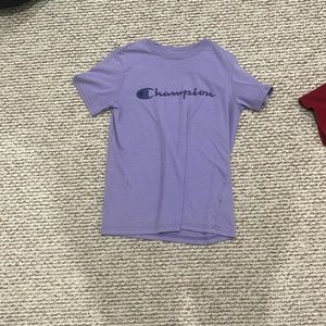 purple champion tshirt